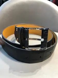 zilli男士经典针扣皮带鳄鱼肚皮商务休闲腰带