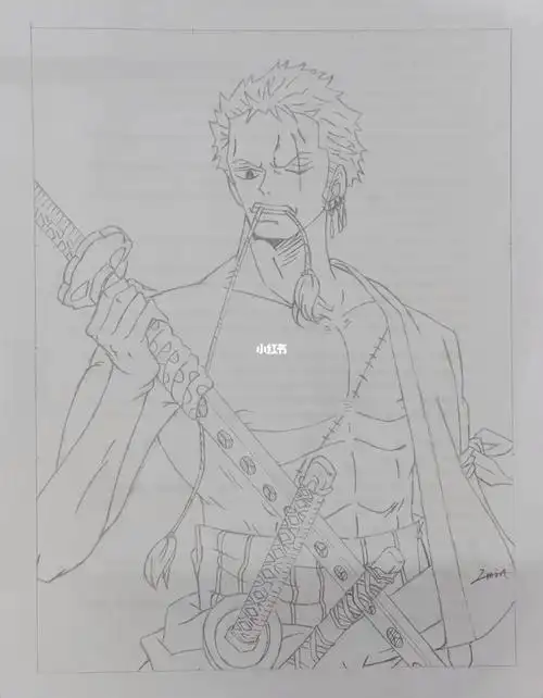 罗罗诺亚索隆  #自学画画打卡  #临摹  #铅笔画 #海贼王手绘  #薯条