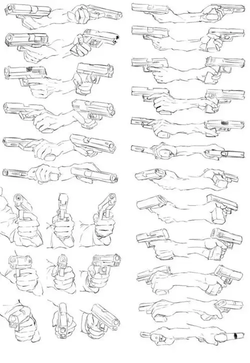 手部,拿球,枪等不同角度动作的参考 | 半次元-二次元爱好者社区