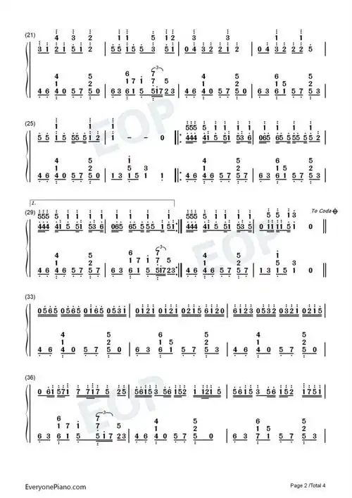 星茶会钢琴数字简谱