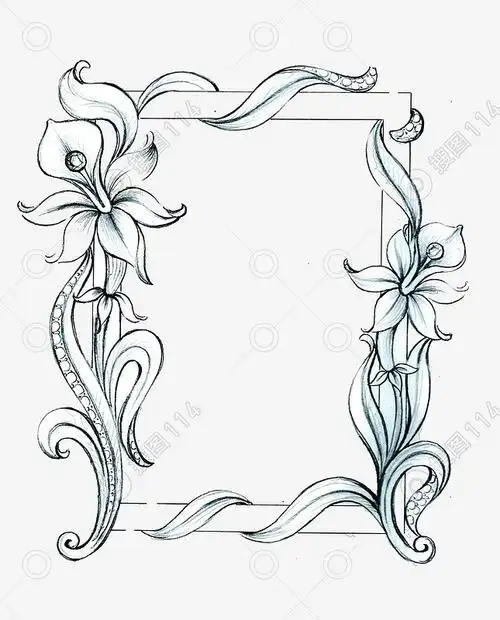 复古花纹边框