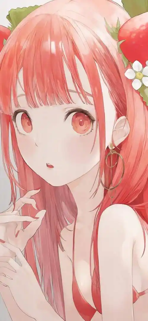 手绘眨眼做鬼脸的动漫女生壁纸