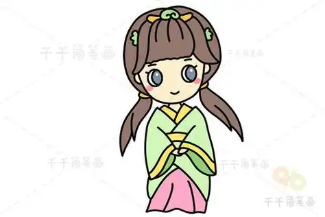 古代女孩简笔画怎么画图解女孩简笔画古装少女被吊起双手的古装女孩