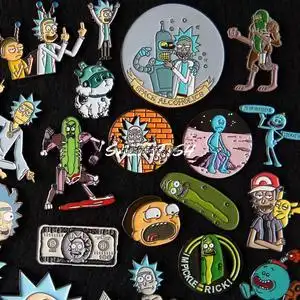 瑞克与莫蒂 rick and morty 竖中指黄瓜战士胸针周边 趣味徽章