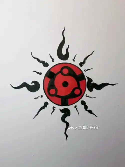 画画原来如此简单手绘宇智波斑写轮眼过程技巧