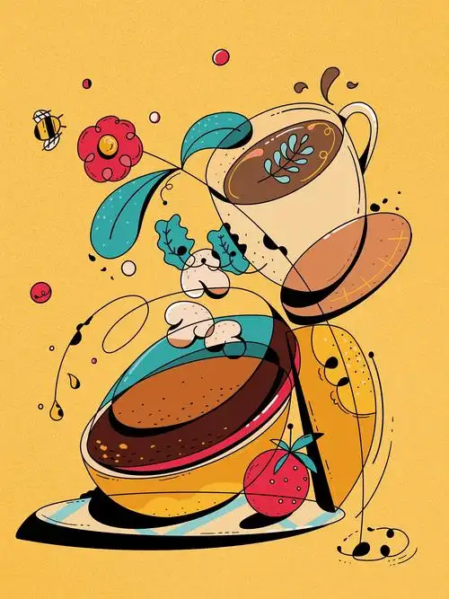 最近画的装饰画-美式复古配色|插画|商业插画|奥莉_olivia_原创作品