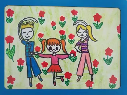 【章丘区垛庄中心幼儿园】-----大班绘画活动《手拉手》