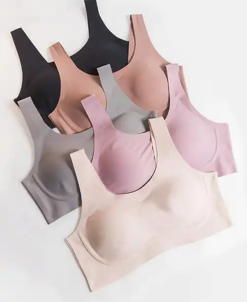 tinge无痕文胸内衣女背心式抹胸聚拢夏季薄款运动背心 黑色 m【适合