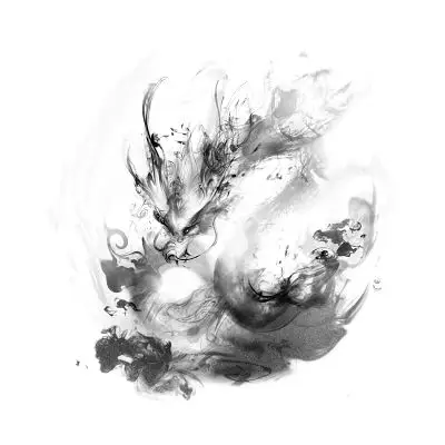黑色手绘水墨风中国风龙动物水墨元素png素材