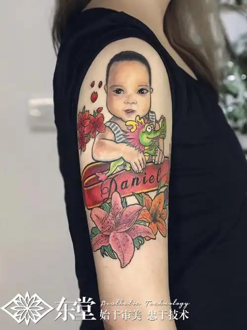 卡通版孩子_纹身图案手稿图片_张轩荣的纹身作品集