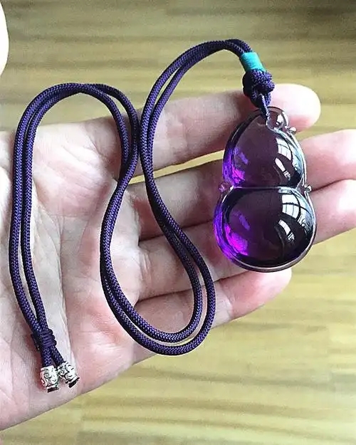 珍爱妃专柜紫水晶葫芦吊坠男女寓福禄双收净体紫水晶挂坠紫色