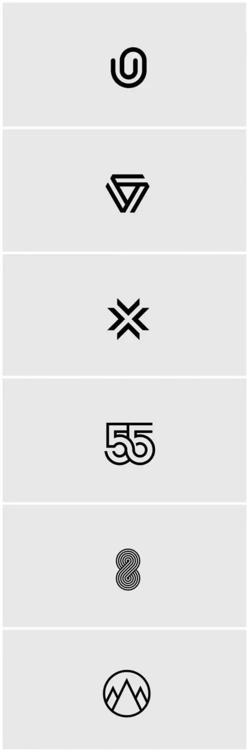 一组简洁大方的几何形状logo设计