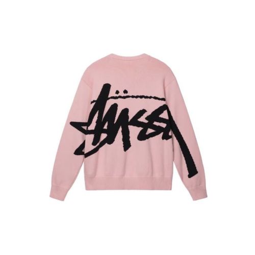 美潮斯图西大logo套头长袖圆领毛衣针织衫秋冬季男女同款宽松上衣