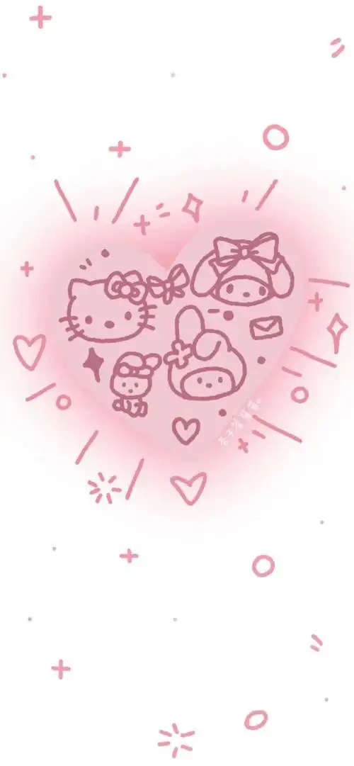 粉红少女心可爱卡通手机壁纸