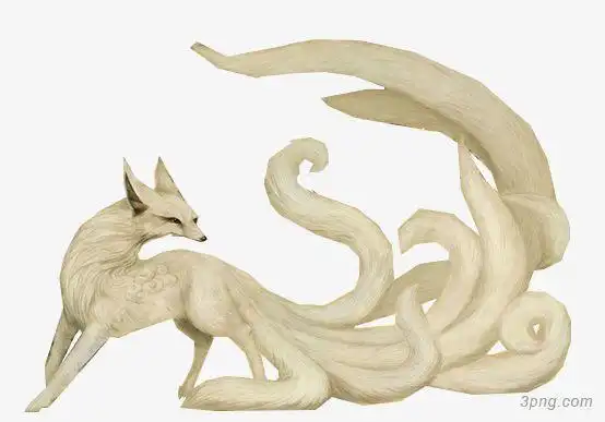 九尾狐png素材透明免抠图片-动植人物