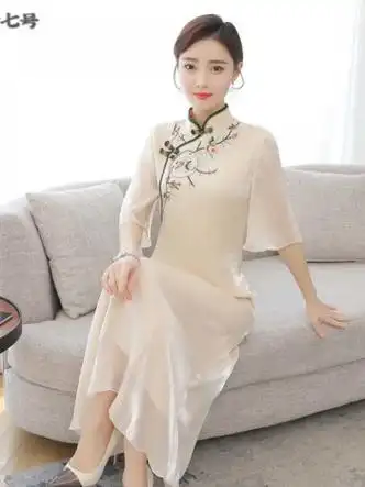 三街七号改良旗袍年新款中国风流行日常可穿年轻款春夏季女装今年裙子