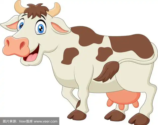 快乐的卡通牛