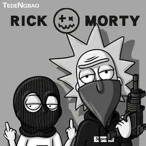 瑞克和与莫蒂竖中指恶搞上衣周边男潮ins潮牌情侣休闲宽松卫衣