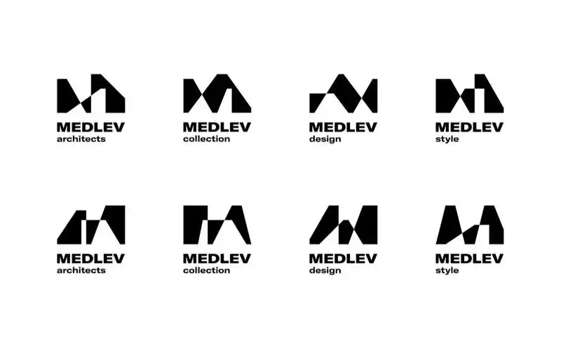 建筑m字母极简logo设计