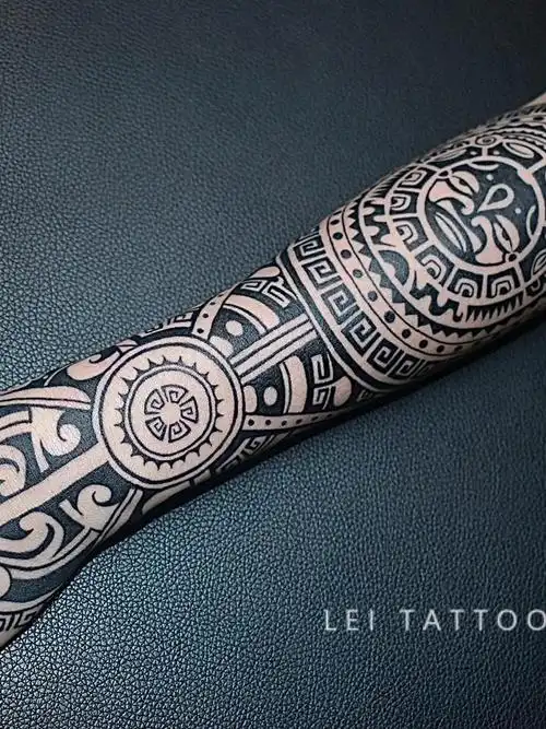 玛雅图腾_纹身图案手稿图片_覌正的纹身作品集