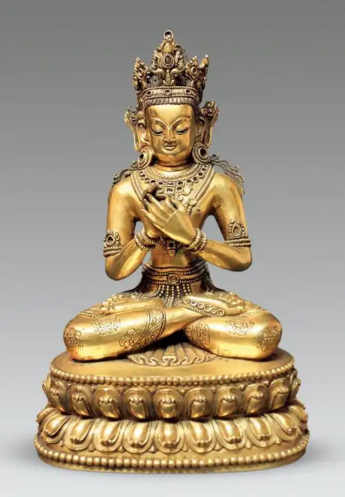 1351鎏金莲花坐佛