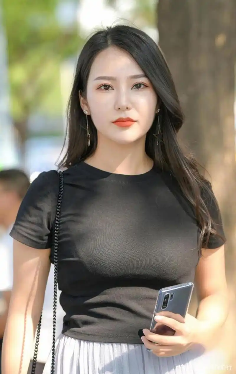 街拍五官精致的美女,无修图,自然美