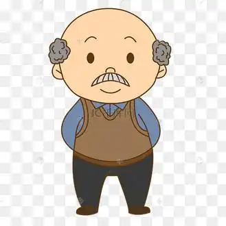 手绘矢量重阳节老爷爷透明底免抠