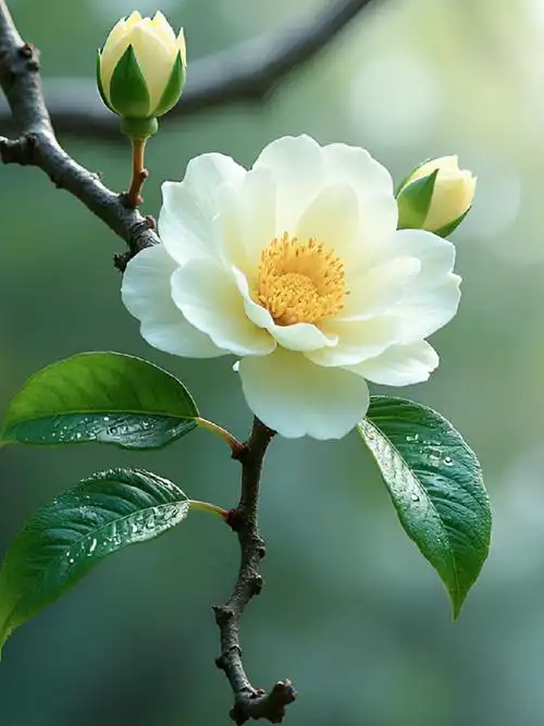 清新淡雅的花让人看着舒服极了在这寒冷的冬季能看到这白白的小花清新