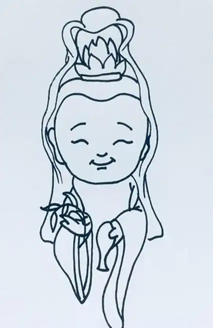 观音的卡通简笔画