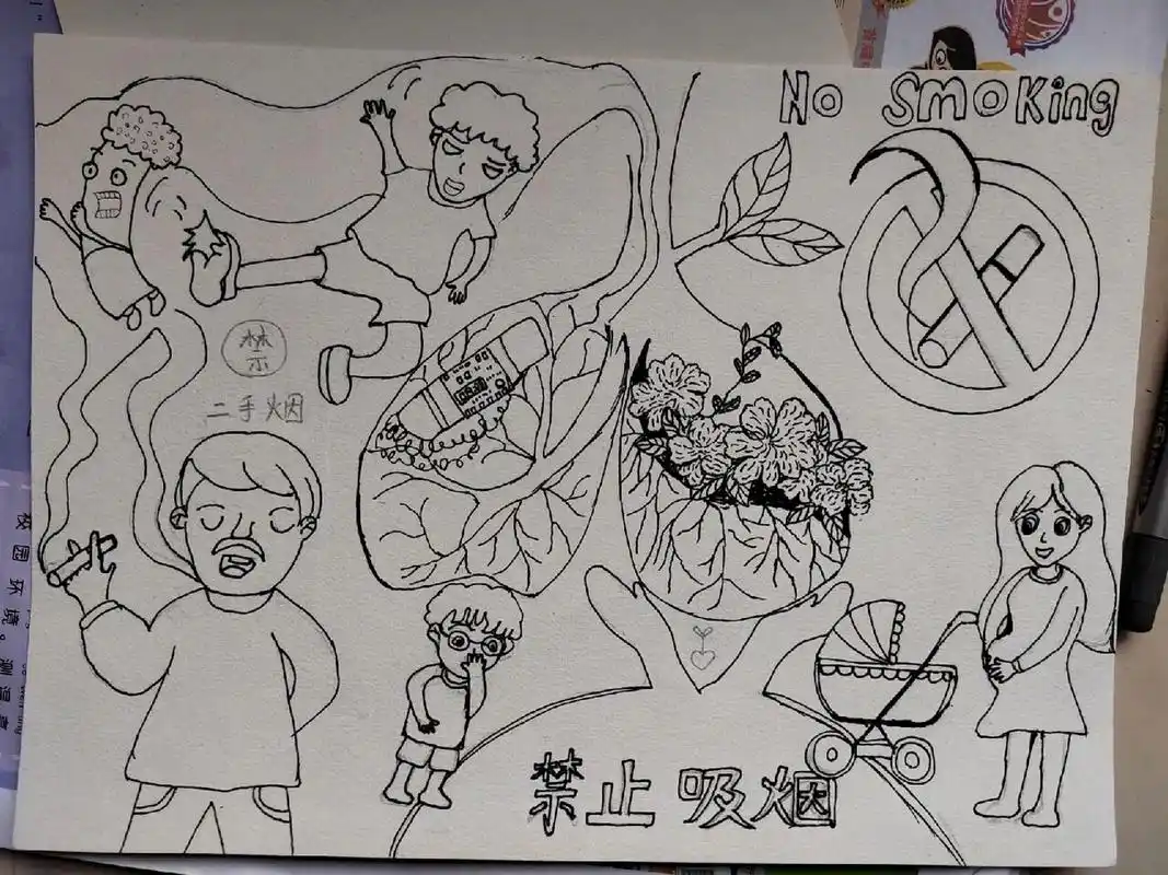 禁烟主题绘画   绘画