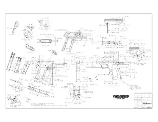 1911a1_blueprint 1911a1手枪设计图