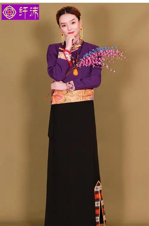 藏族服装女夏天藏装裹裙半身裙臧裙西藏服藏式衬衣锅庄裙民族风藏服