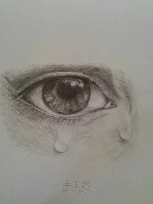 侧面流泪眼睛简笔画