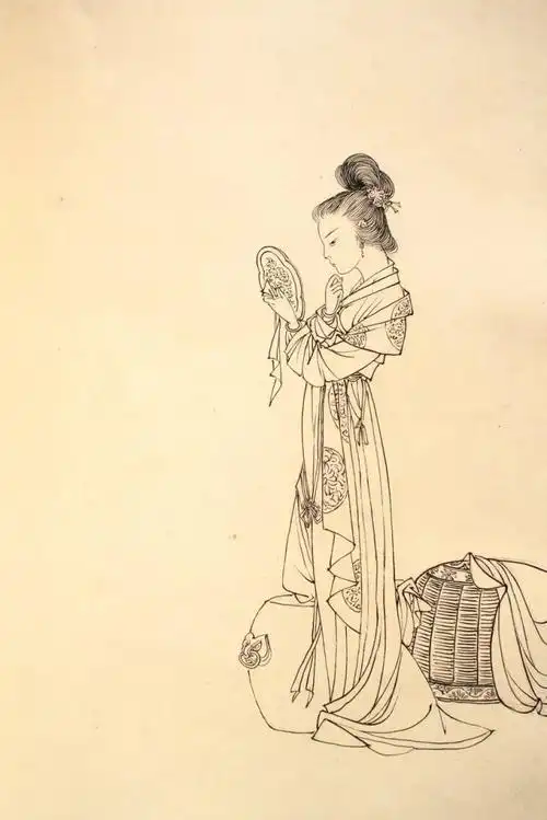 精品白描丨蔡岚工笔人物画集白描卷65幅