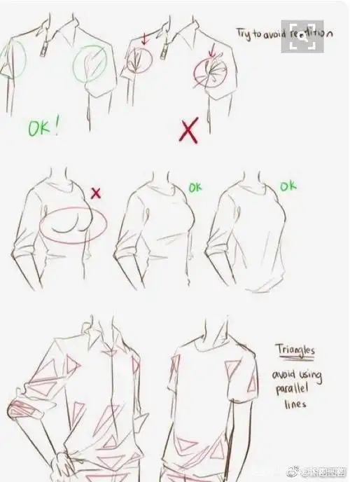 绘画技巧/衣服褶皱怎么画