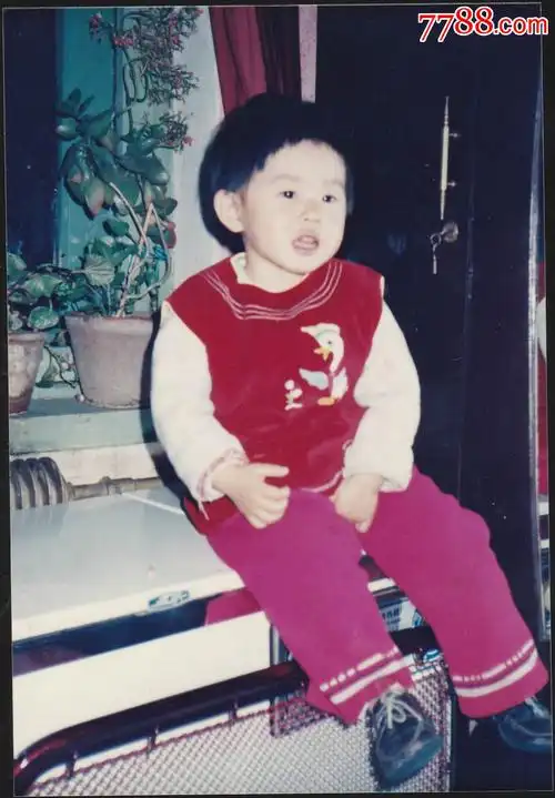 80年代儿童系列--小女孩窗台上留影_老照片_影像会馆【7788收藏__收藏