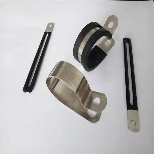 电缆r型包胶紧固夹304连胶条固定卡箍crd11315卡子