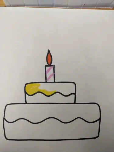 女幼·小托班组艺术绘画《生日蛋糕》