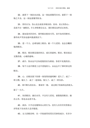 描写眼泪优美句子.docx 7页