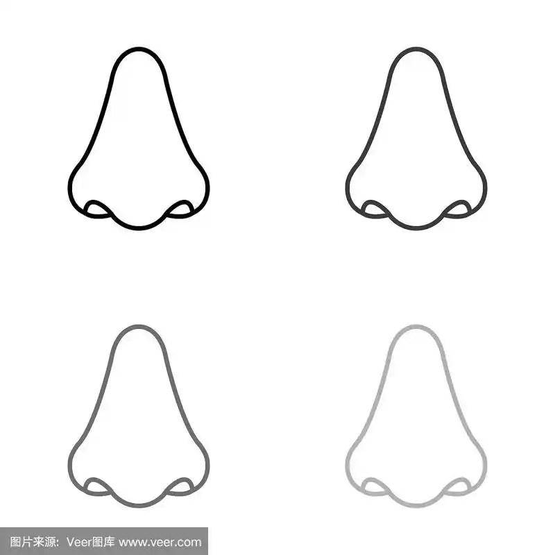 鼻子-黑色矢量图标