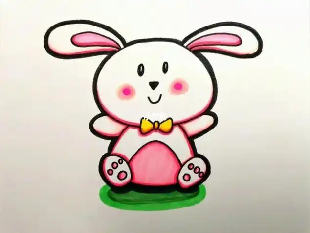 简笔画动物兔子带色