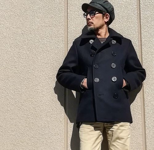 日本正品buzzrickson复古海军羊毛外套海军大衣双排br11554毛呢大衣