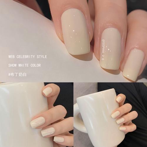 夏天指甲油胶2023年新款网红流行色果冻奶白色乳白持久光疗美甲胶