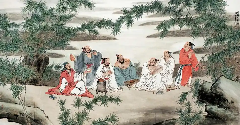 竹林七贤图123x243cm8161