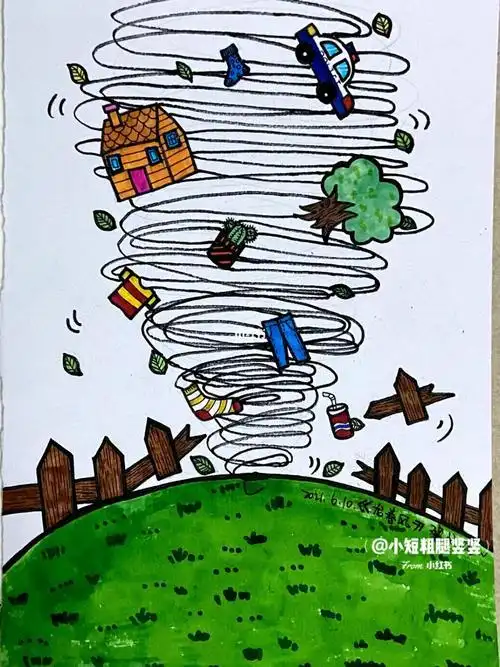 儿童简笔画 《龙卷风9015》简笔画美术疫情