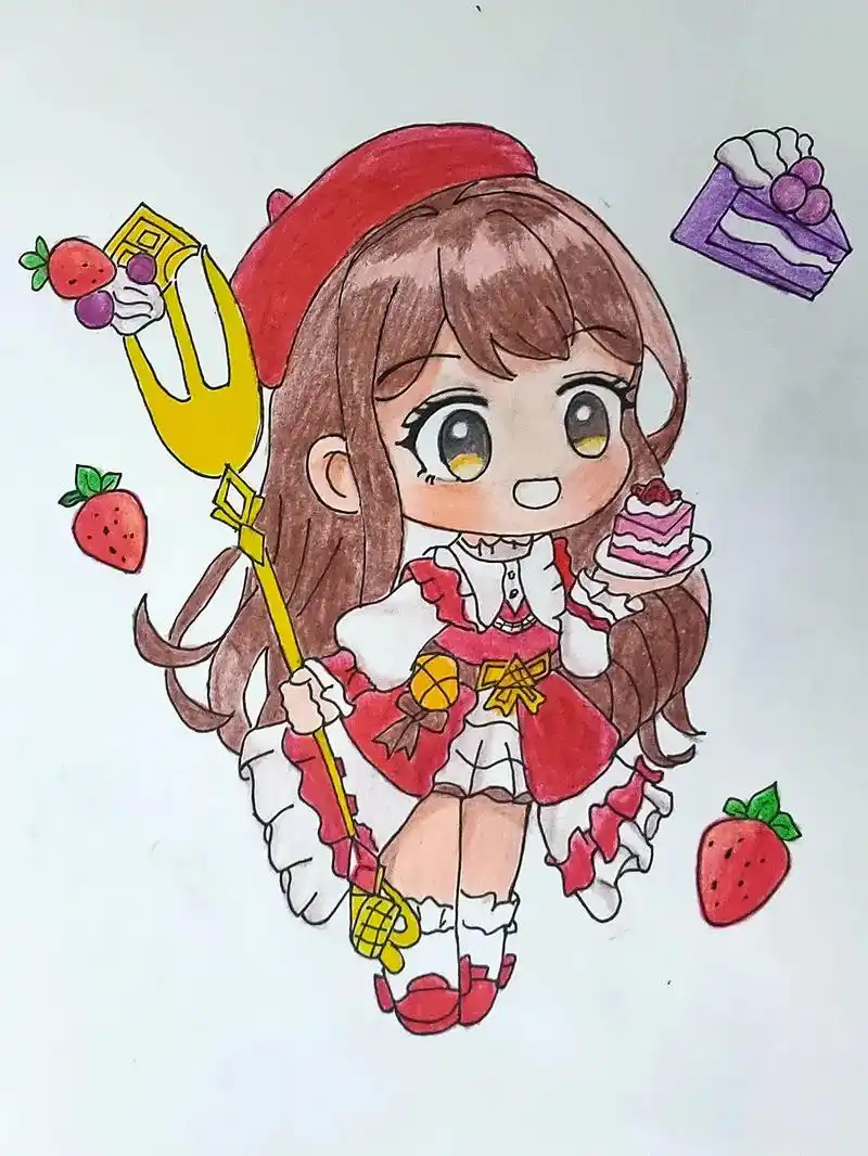 #绘画过程 #临摹 #王者荣耀#q版王昭君 - 抖音