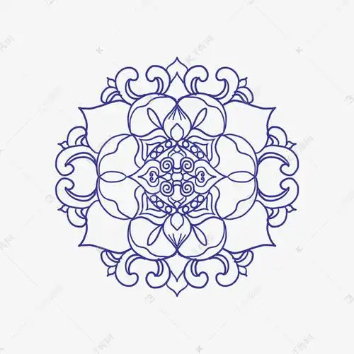 古风青花花纹图案