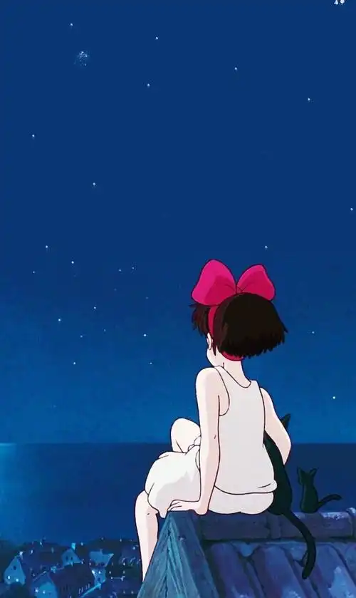 动漫《魔女宅急便》壁纸——心情好极了,连空气都有一点蓝蓝的了