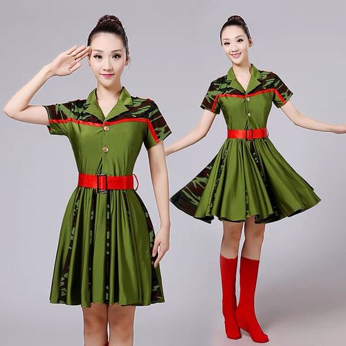 军鼓迷彩裙女兵服装广场舞军装迷彩演出服短袖军乐队水兵舞蹈服装