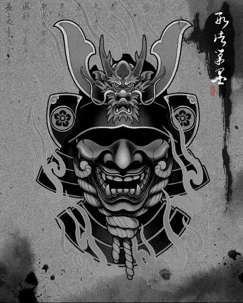 鬼武士纹身|日式纹身|传统纹身